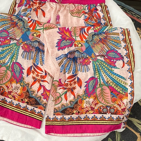 LAST CHANCE! Rachel Zoe Multicolor Tropical Wide Leg Pants - Picture 3 of 13